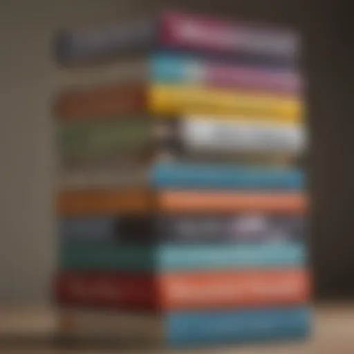 A stack of best-selling self-help books showcasing a variety of titles