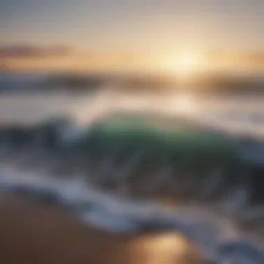 Serene ocean waves at sunset