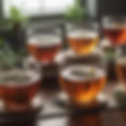 A tranquil setting featuring an assortment of calming herbal teas