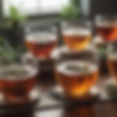A tranquil setting featuring an assortment of calming herbal teas