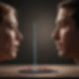 Illustration depicting conflicting beliefs in decision-making process