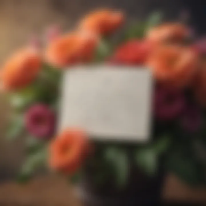 Beautiful floral arrangement with love note