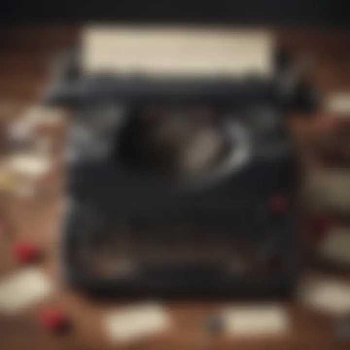 Vintage typewriter with love letters scattered around