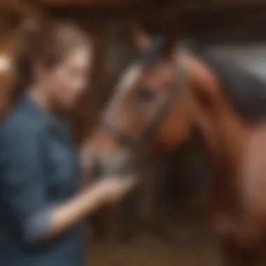 Equine therapist working with a client