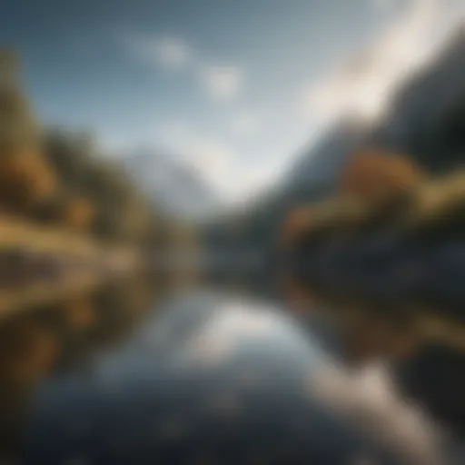 A serene landscape promoting tranquility and reflection.