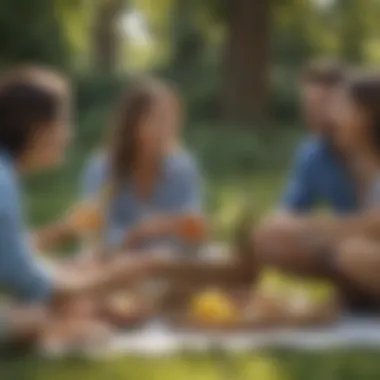 Friends enjoying a picnic while engaging in meaningful conversations