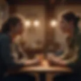An engaging conversation between two individuals in a cozy setting.