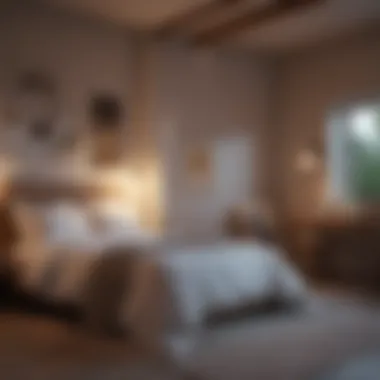 Sleep Sanctuary A peaceful bedroom with soft lighting and cozy bedding for a good night's sleep
