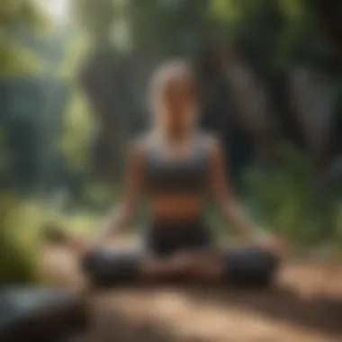 A person practicing yoga in serene nature