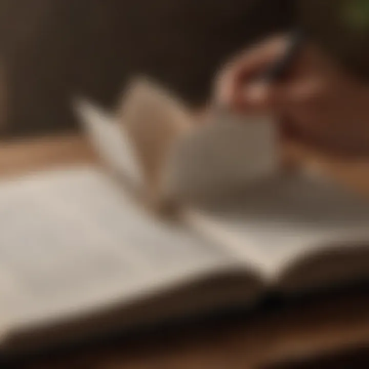 An open book with quotes written on pages