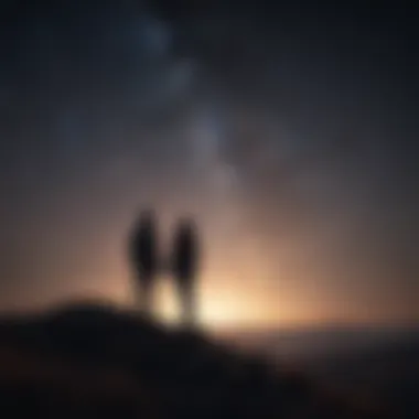 Starry Conversations Silhouettes of a couple under the starry night sky