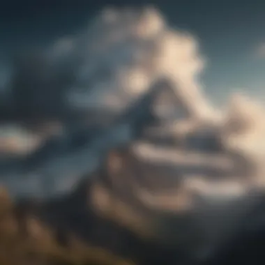 Ethereal Clouds Embracing a Mountain Peak