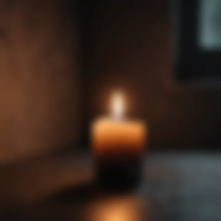 A candle burning brightly in a dark room, representing hope and resilience