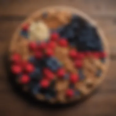 Assortment of fresh berries and nuts on a wooden platter