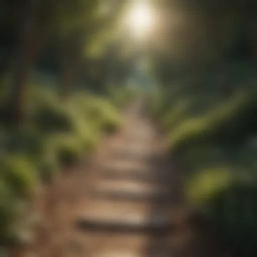 A serene landscape with a winding path representing personal growth