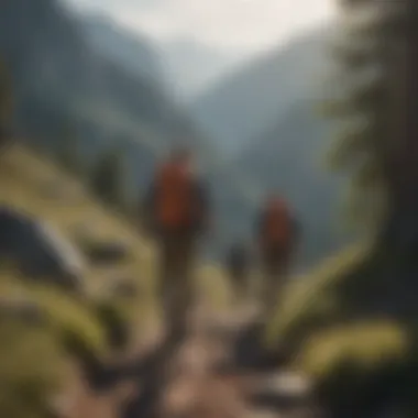 Adventure Awaits in the Great Outdoors A group of friends hiking in the mountains