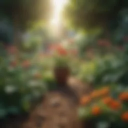 Illustration of a flourishing garden symbolizing growth and positivity