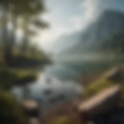 A serene landscape with mountains and a calm lake, symbolizing tranquility and mental peace.