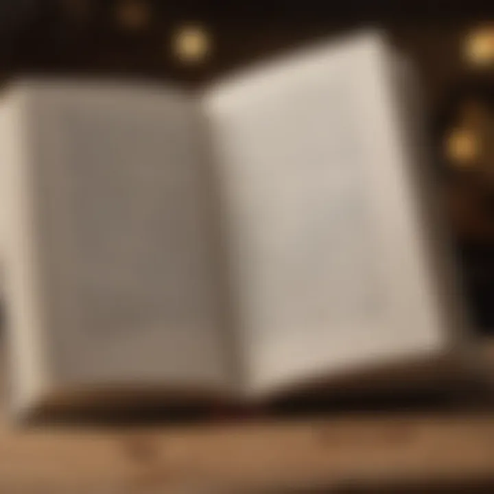 An open book with highlighted quotes and philosophical reflections