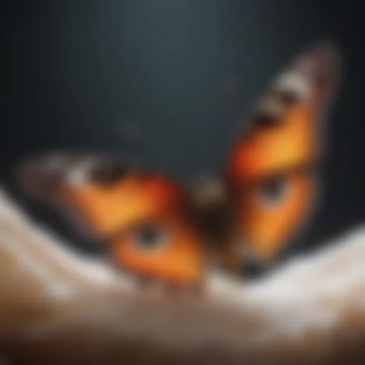 A butterfly emerging from a cocoon representing change