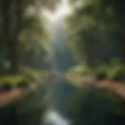 Serene landscape promoting mental tranquility