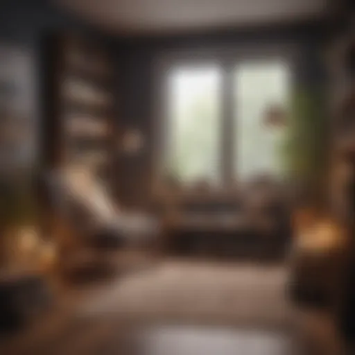 A cozy reading nook filled with self-help healing books.