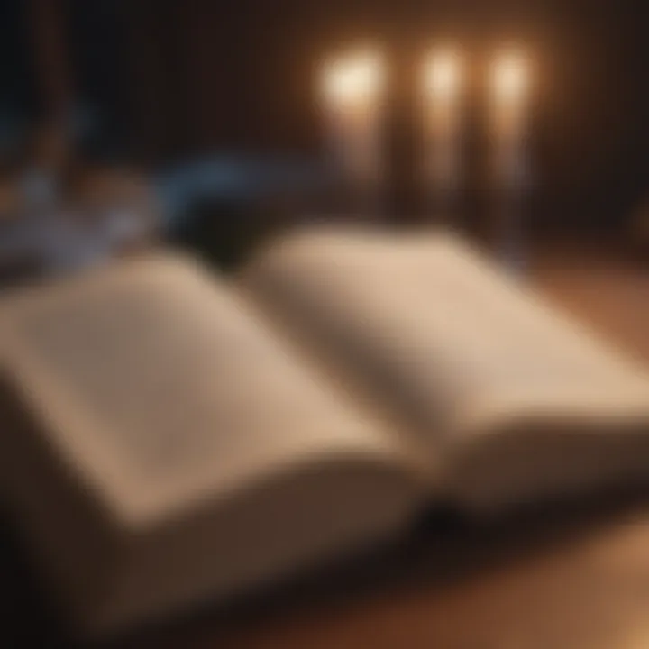 An open book with highlighted passages about personal development.