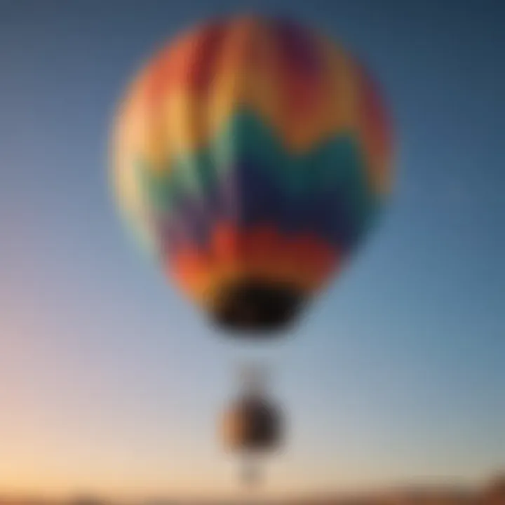 Colorful hot air balloon floating in the sky