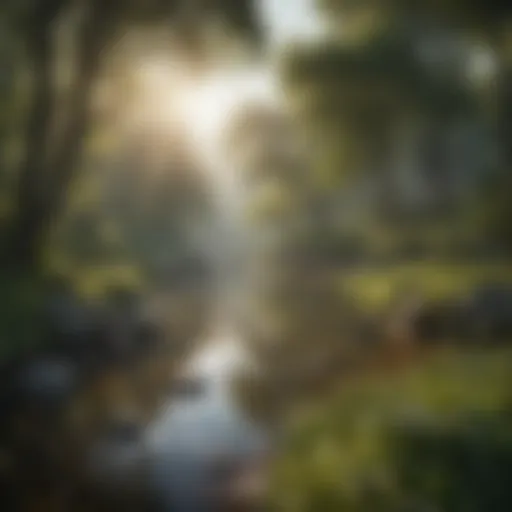 A serene nature landscape depicting tranquility