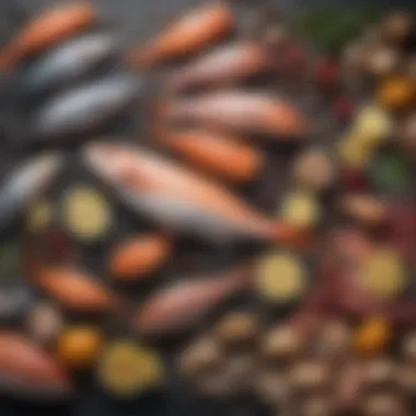 Essential Nutrients for Emotional Stability An assortment of fish and lean proteins, highlighting their importance in a mental health diet