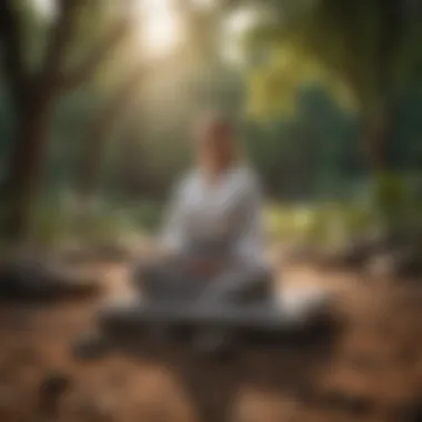 Outdoor Meditation for Relaxation A peaceful individual practicing meditation outdoors