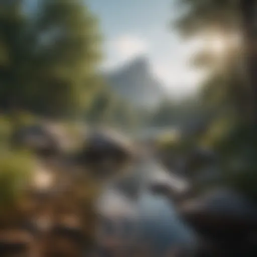 A serene landscape promoting calmness and relaxation