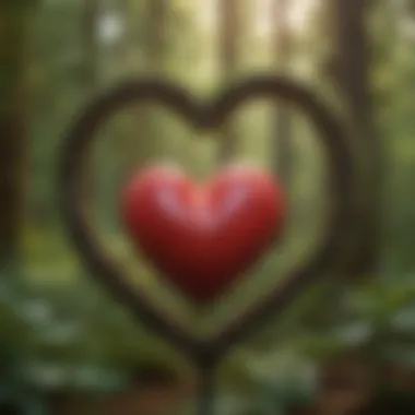 A heart symbol intertwining with nature, symbolizing loving kindness