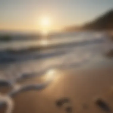 Calm of the Present Moment A tranquil beach with gentle waves, illustrating the calm of the present moment.