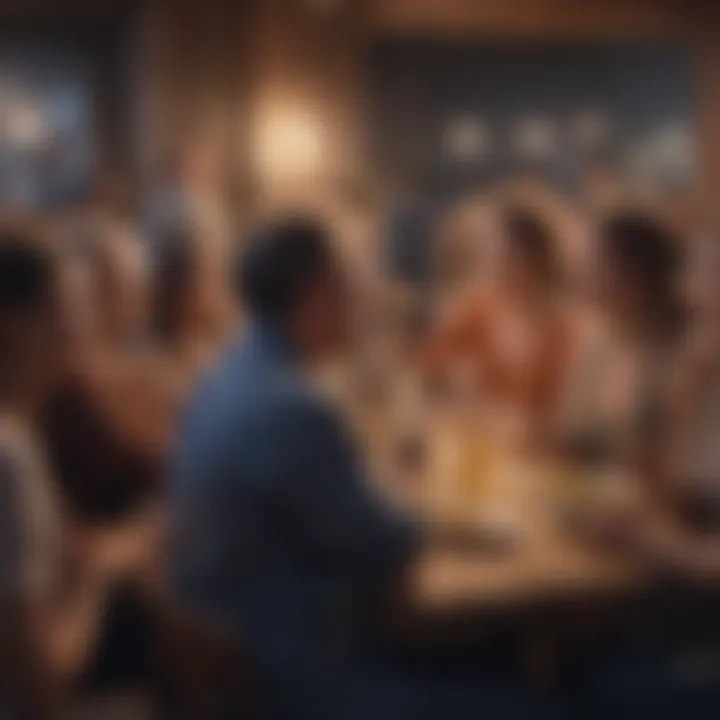A vibrant social gathering illustrating community and social connection.