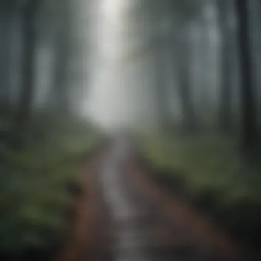 Journey Through the Unknown A path leading into a foggy forest symbolizing life's journey