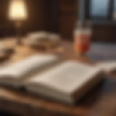Wisdom Within Pages Open book with quotes on a wooden table