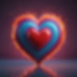 A heart-shaped symbol surrounded by vibrant colors representing various emotions