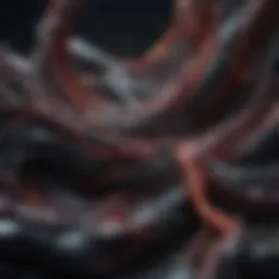 An abstract representation of emotional turmoil with dark swirling colors