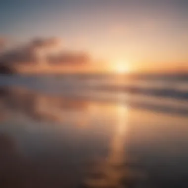 Reflections at Dusk A calming sunset over a tranquil ocean, evoking feelings of peace and reflection.