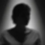 Abstract representation of guilt as a shadow over a person