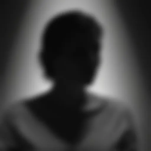 Abstract representation of guilt as a shadow over a person