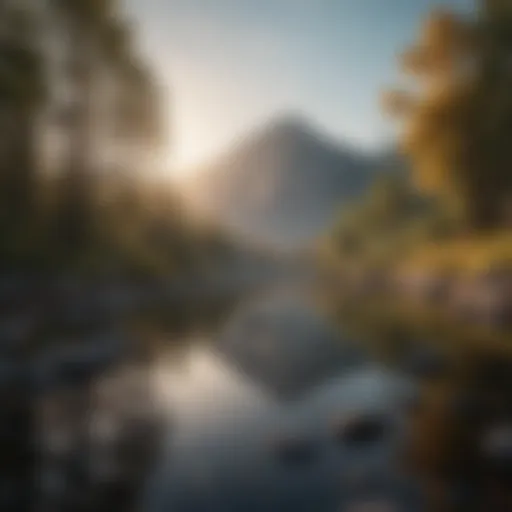 A serene nature landscape symbolizing tranquility and meditation.