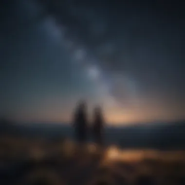 Couple gazing at starry sky