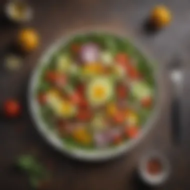 Delicious Salad for a Healthy Gut A person enjoying a colorful salad with an array of vegetables
