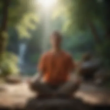 Meditation in a Peaceful Environment Person practicing meditation in a peaceful setting