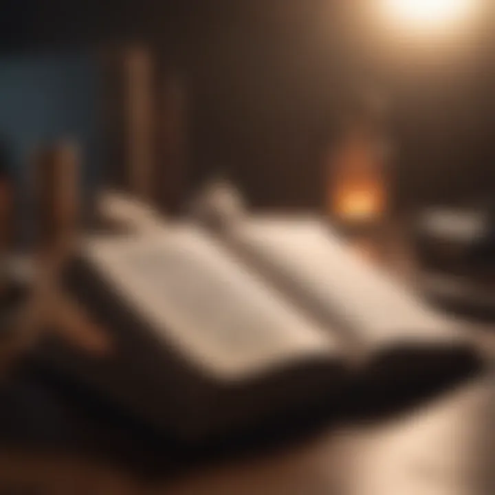 An open book with philosophical texts illustrating deep thought