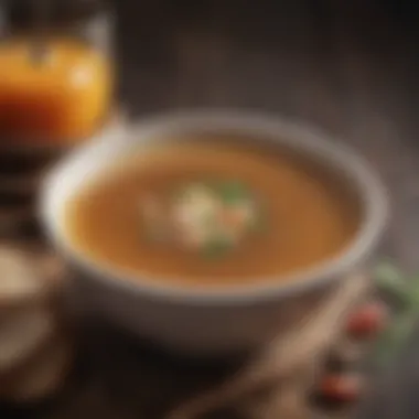 Nutritional Benefits of Bone Broth A bowl of bone broth highlighting its nutritional benefits