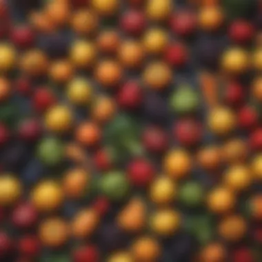 Fiber-Rich Fruits and Vegetables An assortment of colorful fruits and vegetables rich in fiber