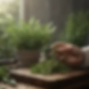 Herbal Remedies Harvest Freshly picked herbs for natural remedies